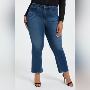 GOOD AMERICAN GOOD LEGS CROPPED MINI BOOT JEANS size 18
